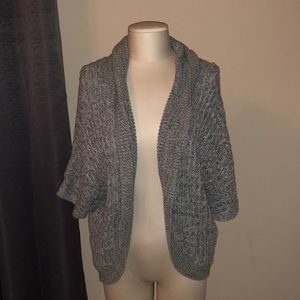 Gray knit express cardigan with quarter length sleeves, great condition!